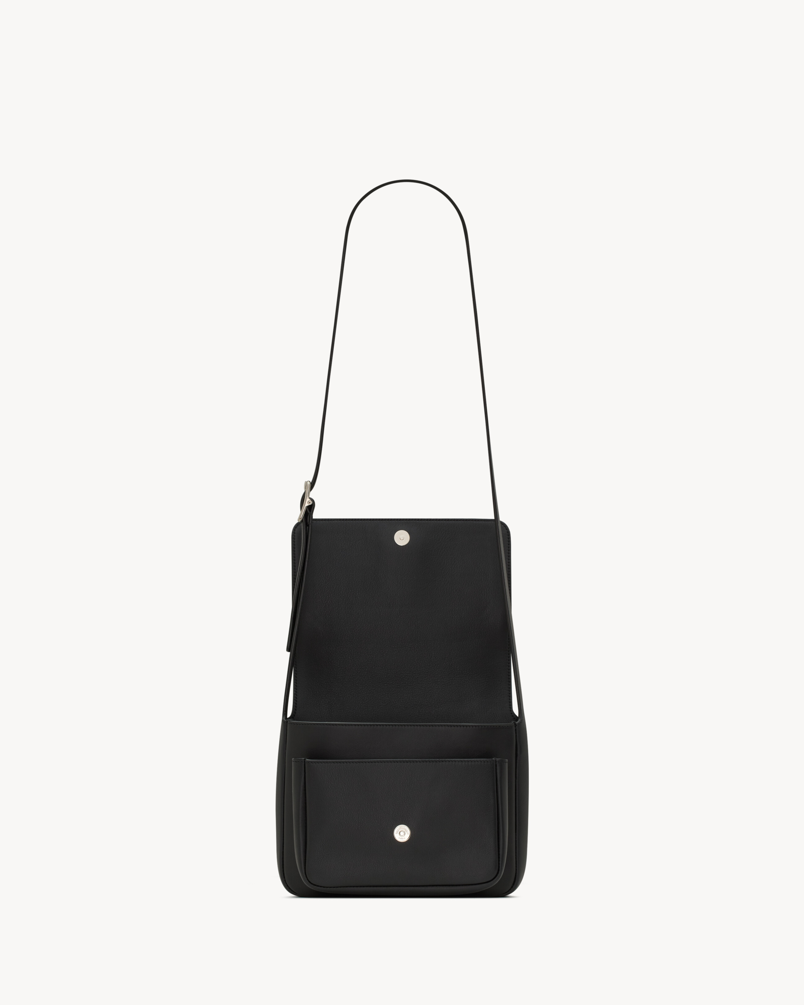 Маленькая сумка-сэтчел SAINT LAURENT из гладкой кожи, черный — фото 4