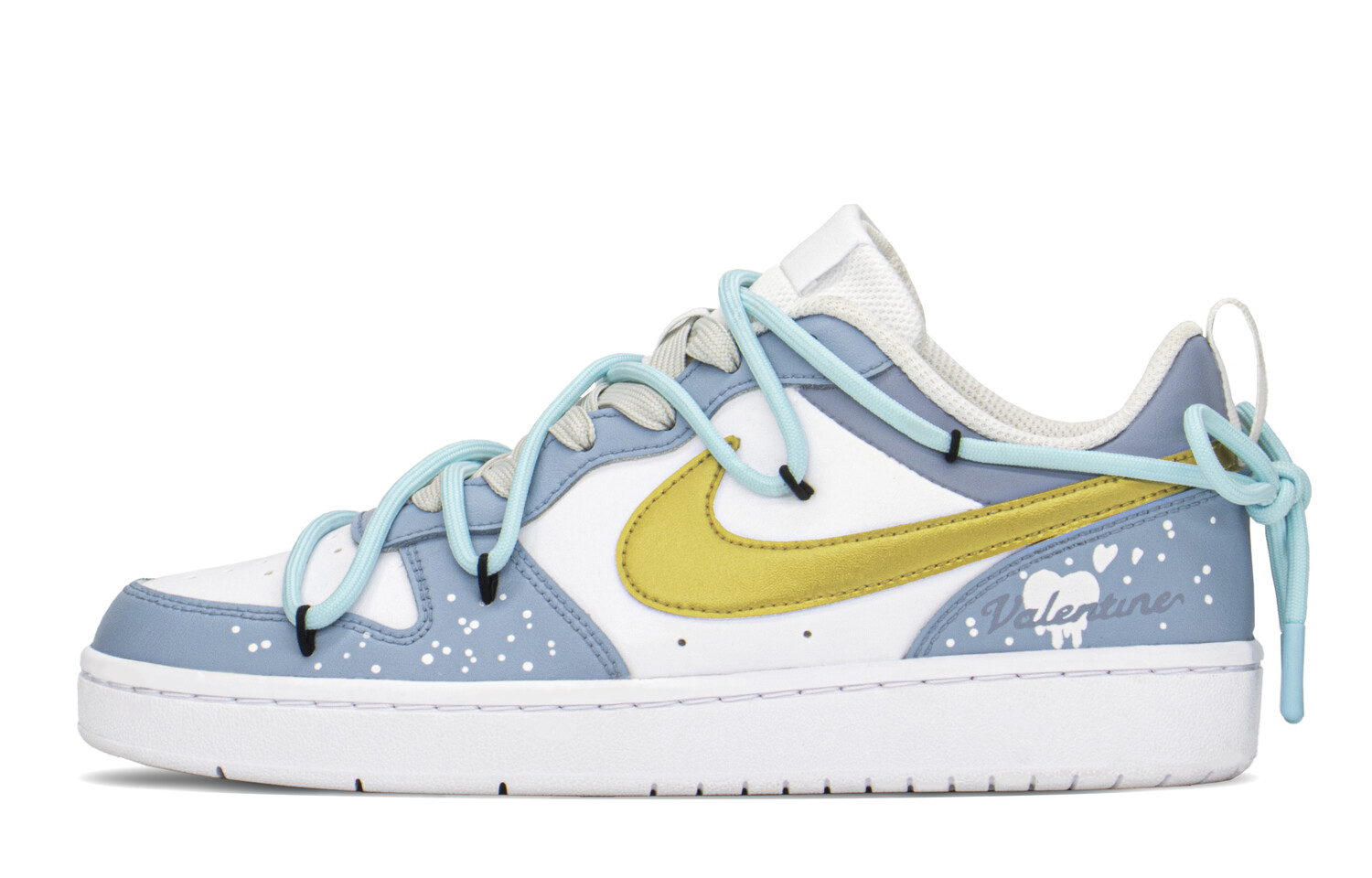 

Кроссовки Nike Court Borough Series Skateboard Shoes Women's Low-Top Blue/Gold