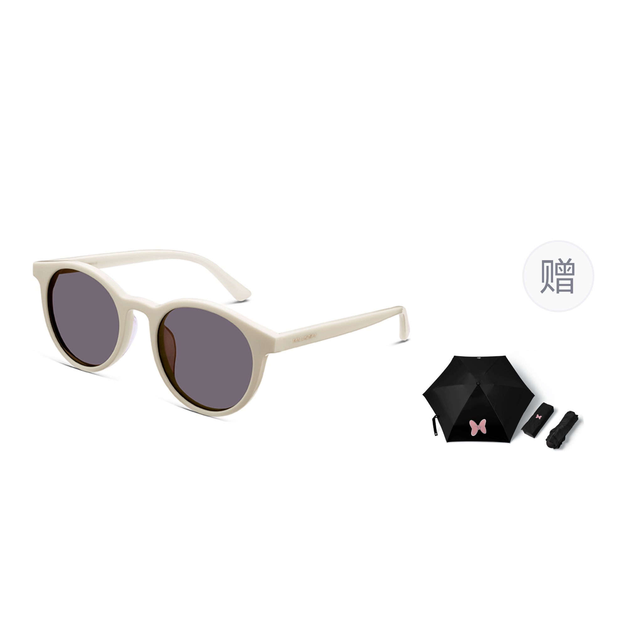 

Круглые солнцезащитные очки для активного отдыха, Xu Hongdou Unisex MUJOSH, Milk White