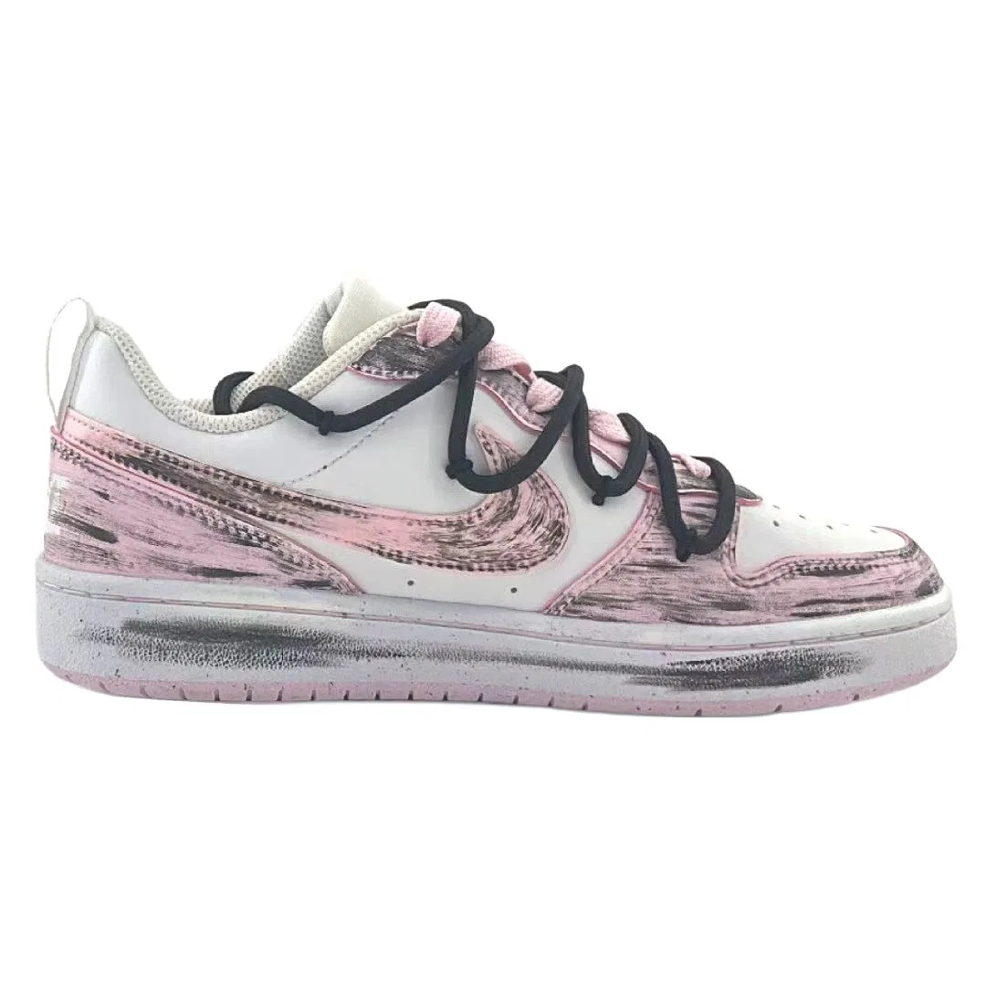 Кроссовки Court Borough Black Pink Bowknot из искусственной кожи, нескользящие, износостойкие, низкие Nike, White — фото 3