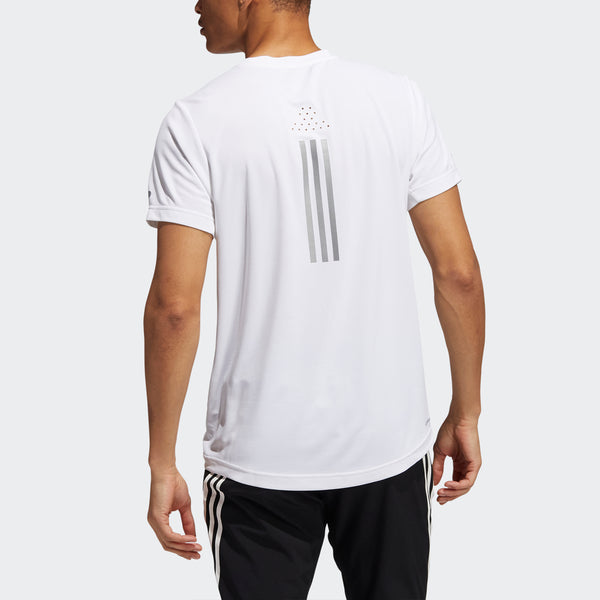Футболка elevate train t reflective training sports short sleeve white Adidas, белый — фото 3