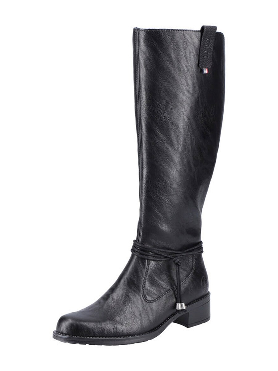 Сапоги женские Rieker Boots высокие на плоской подошве, черный
