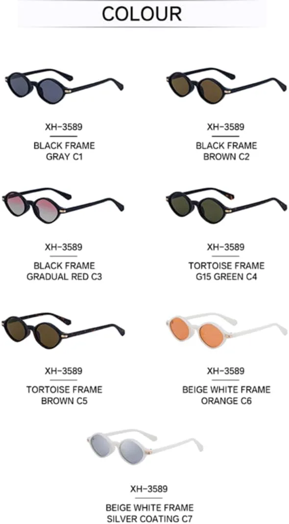 

Женские солнцезащитные очки в маленькой овальной оправе, роскошные, винтажные, круглые, в стиле стимпанк, с защитой от УФ-излучения UV400 TOIPASTN, C7whitegray