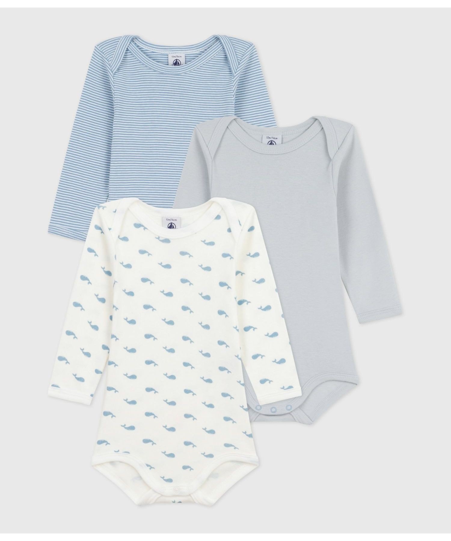Боди с длинными рукавами (комплект из 3 предметов) PETIT BATEAU, Multicolor 1