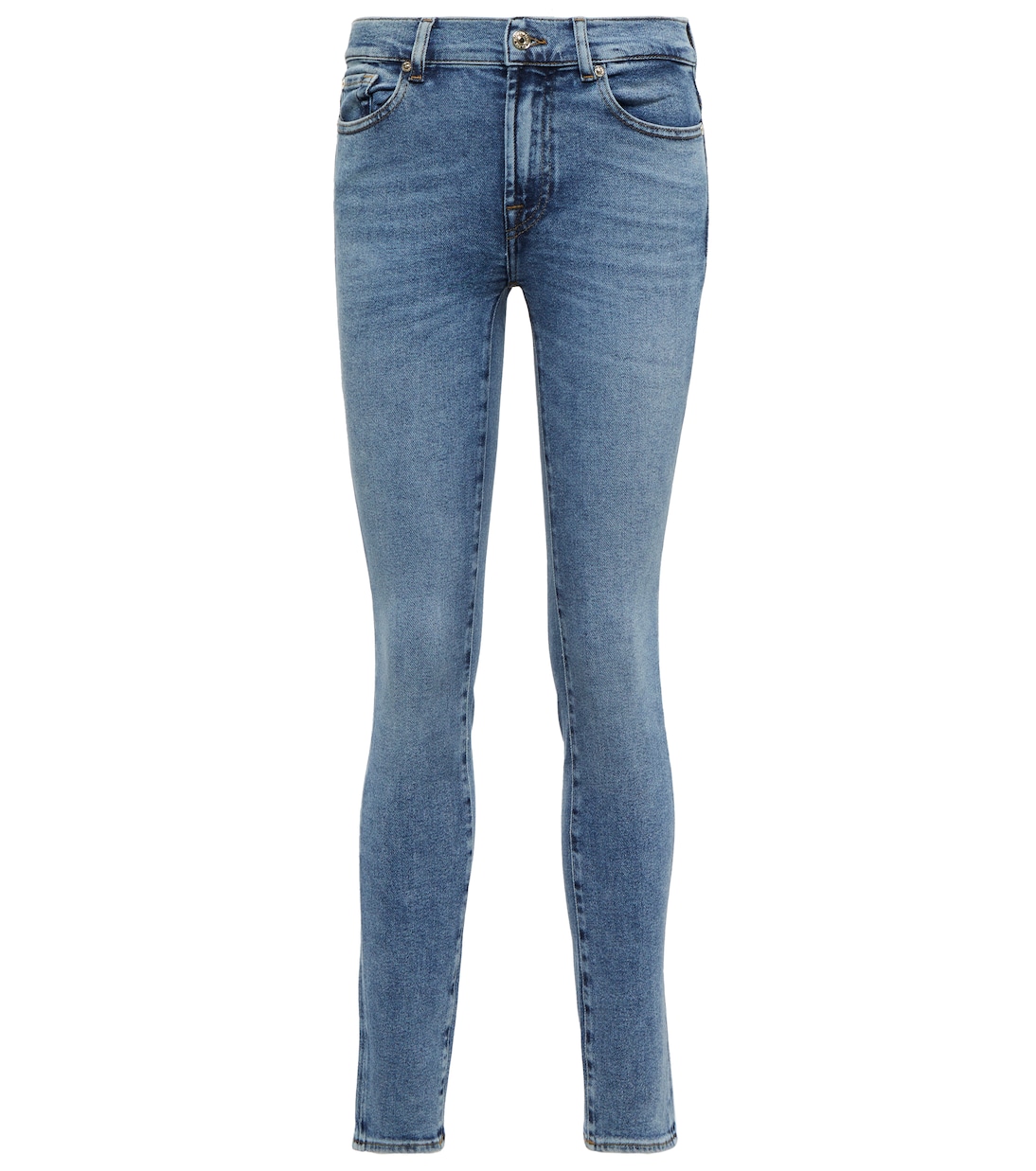 

Узкие джинсы Roxanne средней посадки 7 For All Mankind, светло-синий