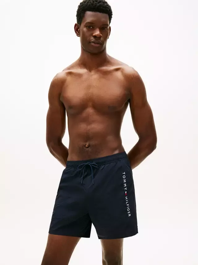 Фирменные плавательные шорты, темно-синие Tommy Hilfiger