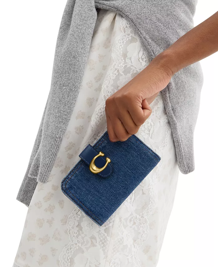 

Табби джинсовый кошелек с эффектом потертости Coach, синий