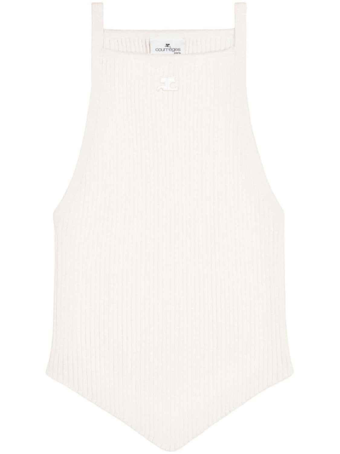 

Courrèges вязаный топ с вышитым логотипом, белый
