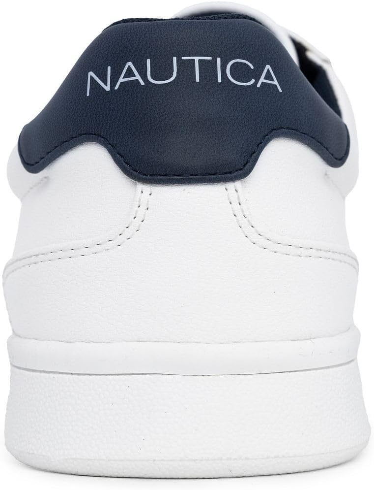 Мужские классические низкие модные кроссовки Nautica, белый/синий/темно-синий — фото 3