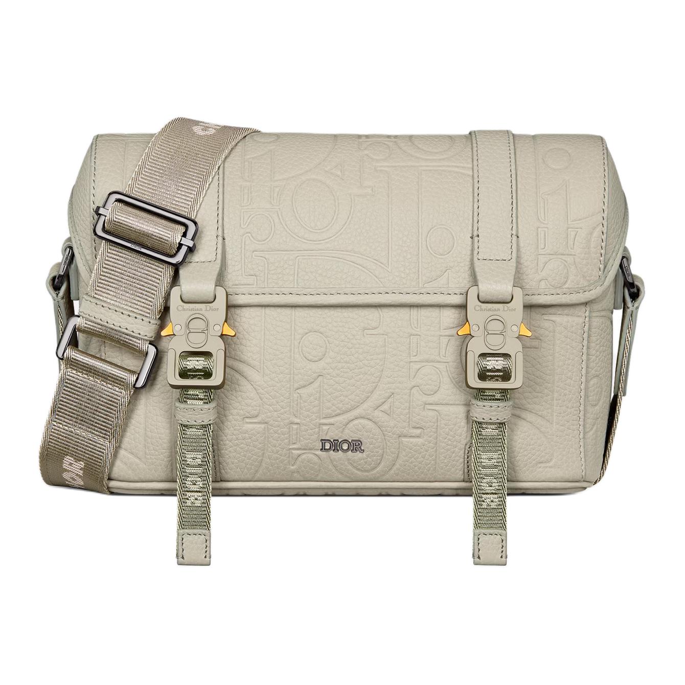 

DIOR Кожаный мужской мессенджер через плечо бежевый