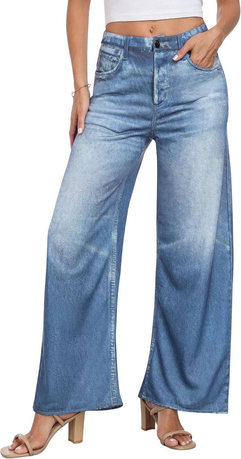

Женские джинсы Wide Leg в стиле Terry Look, высокие и эластичные imisic