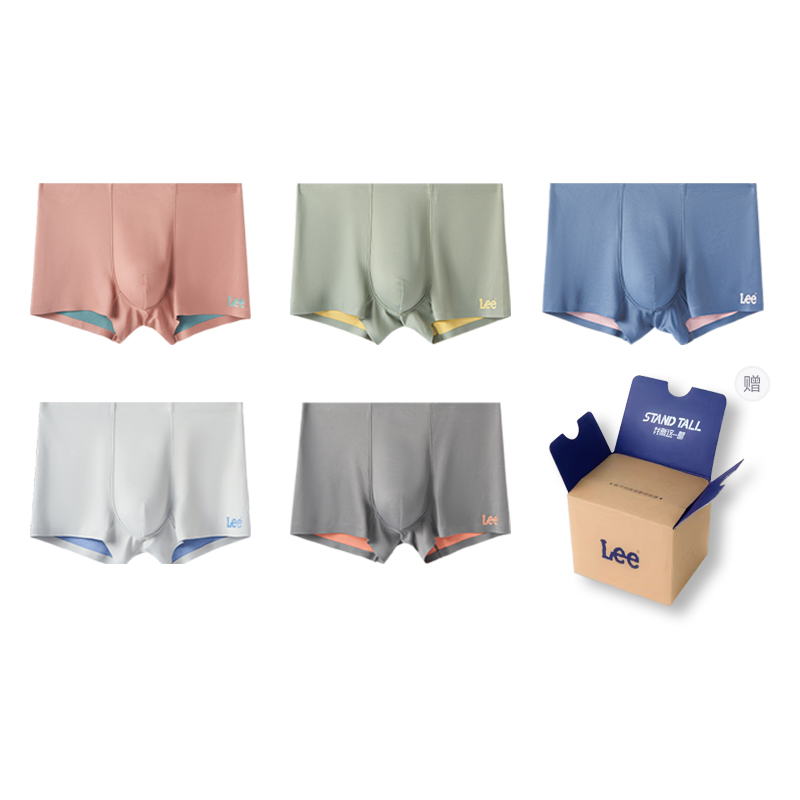 

Цветные трусы Prism Color Two для мужчин боксы 5 штук Lee, светло-серый