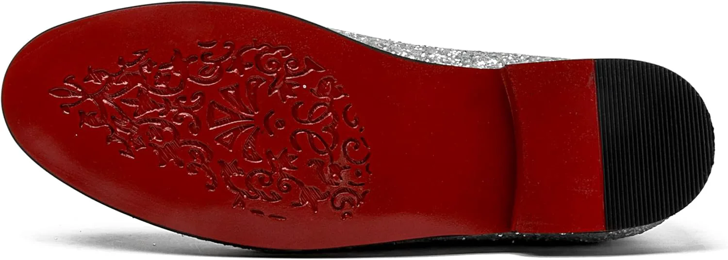 

Мужские лоферы с металлической текстурой, на шнуровке, с блестками и пайетками, модная свадебная обувь золотого цвета YICASXIHE, серебряный