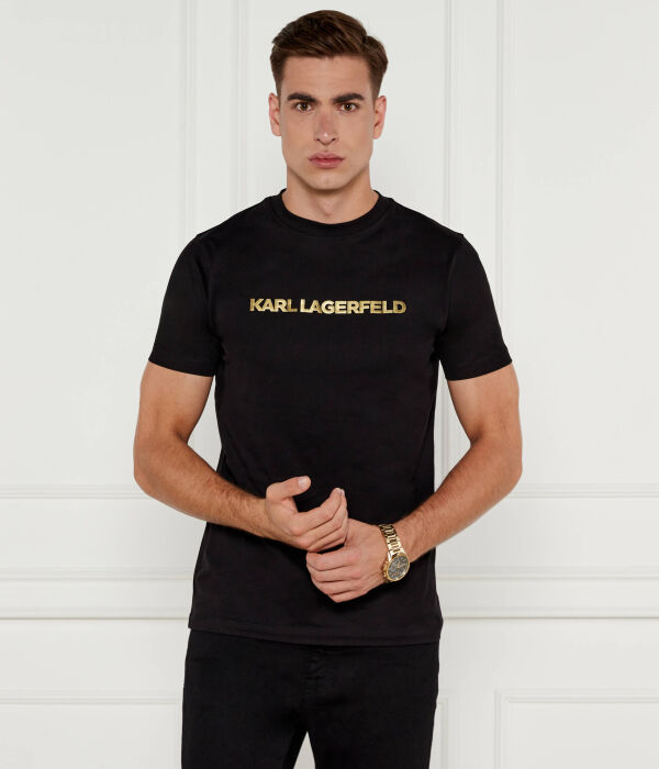 

Футболка Karl Lagerfeld Regular Fit с логотипом, черный / золотой