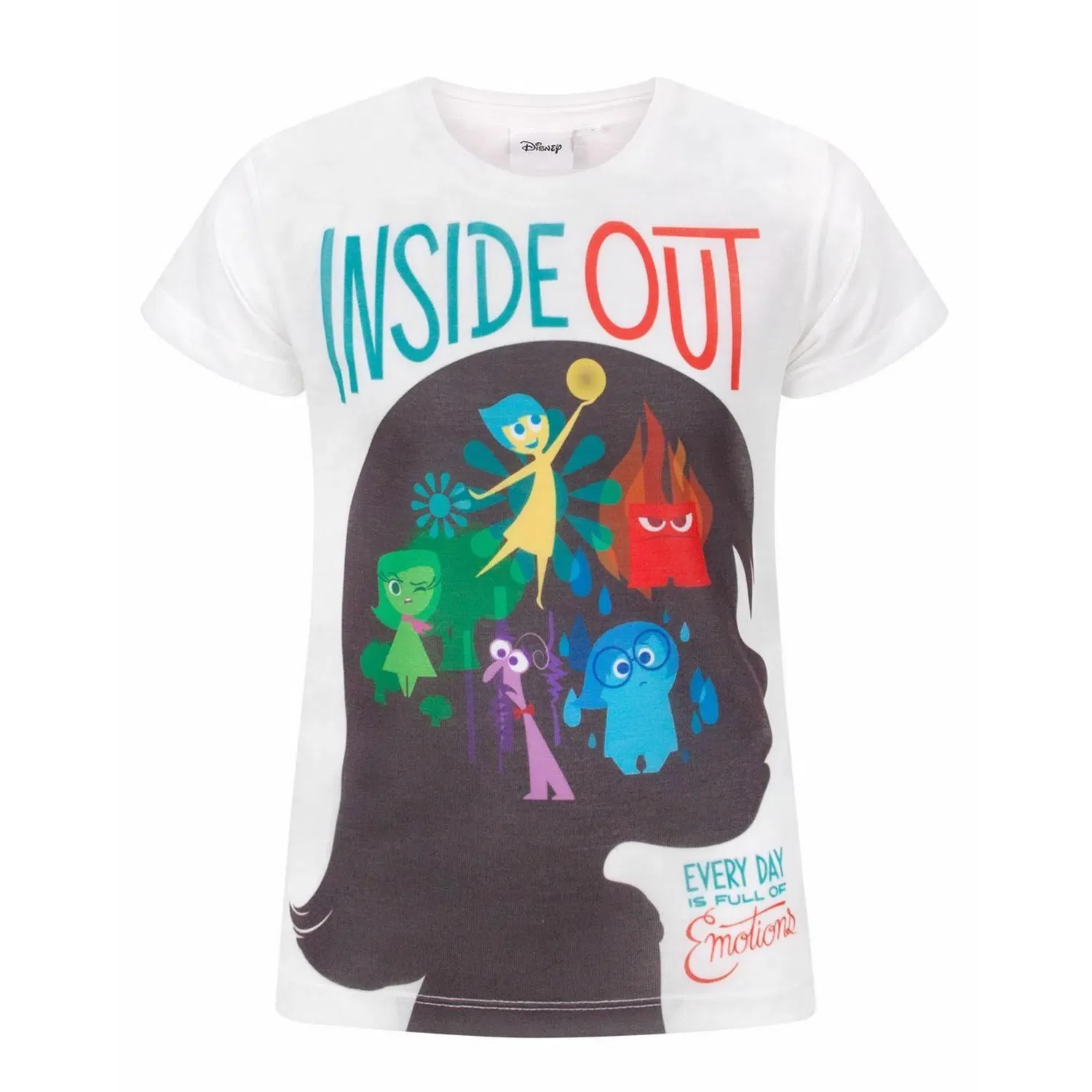 Детская футболка с принтом Inside Out, Disney, белый