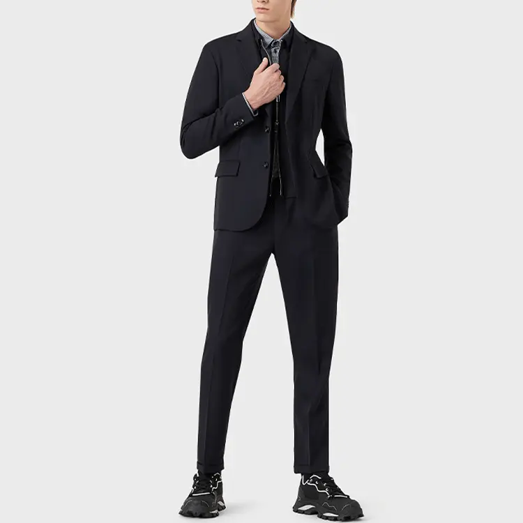 EMPORIO ARMANI Мужское пальто для делового костюма морской синий SS22, Marine Blue — фото 4