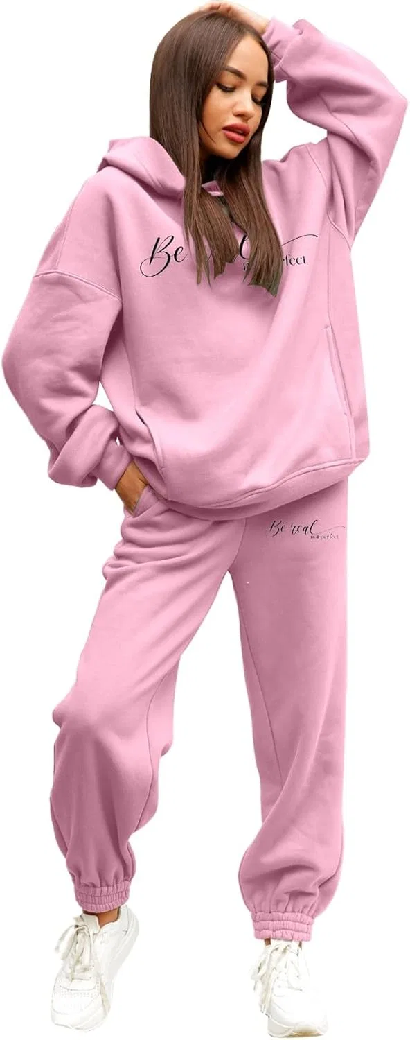 Женский спортивный костюм из худи и штанов, Y-#d-pink