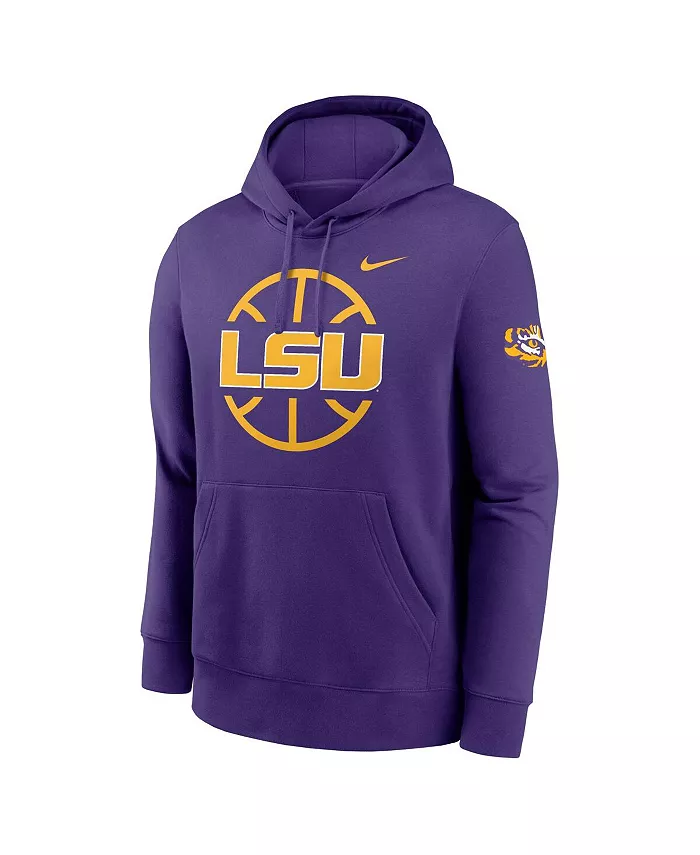 Мужская фиолетовая баскетбольная толстовка с капюшоном LSU Tigers Icon Club Fleece Nike — фото 2