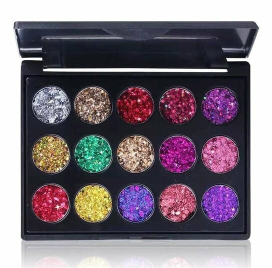 

Набор SHINY EYESHADOW Glitter Effect Palette из 15 цветов AG861, APTEL, разноцветный