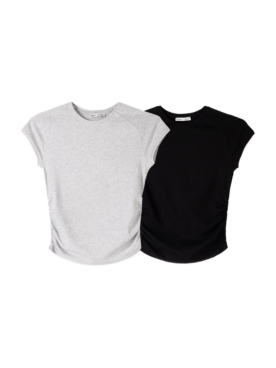

Рубашка Bershka, цвет mottled grey/Black