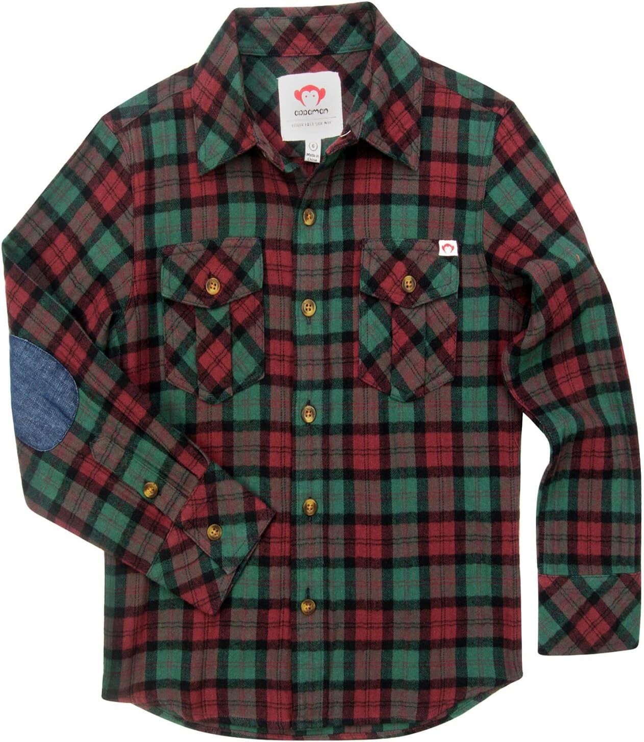 

Рубашка Appaman Cozy Flannel with Elbow Patches, цвет Maroon/Ivy Plaid