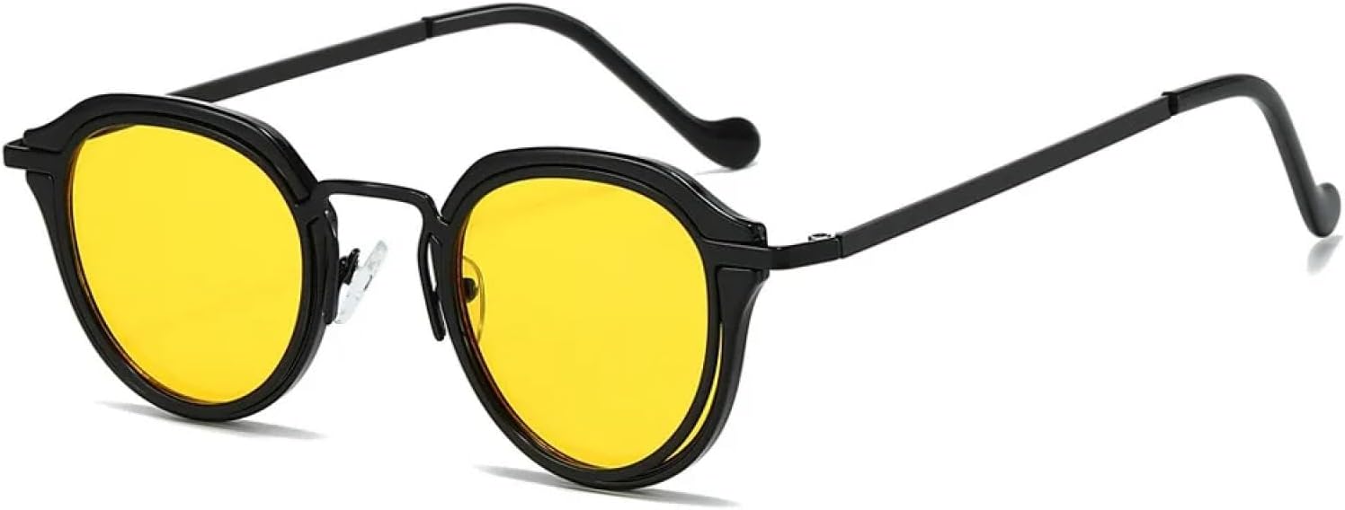 

Солнцезащитные очки с защитой UV400 | Металлическая оправа, цветные линзы | Для женщин и мужчин, для занятий спортом на открытом воздухе и вождения DSVIGF, Black Yellow