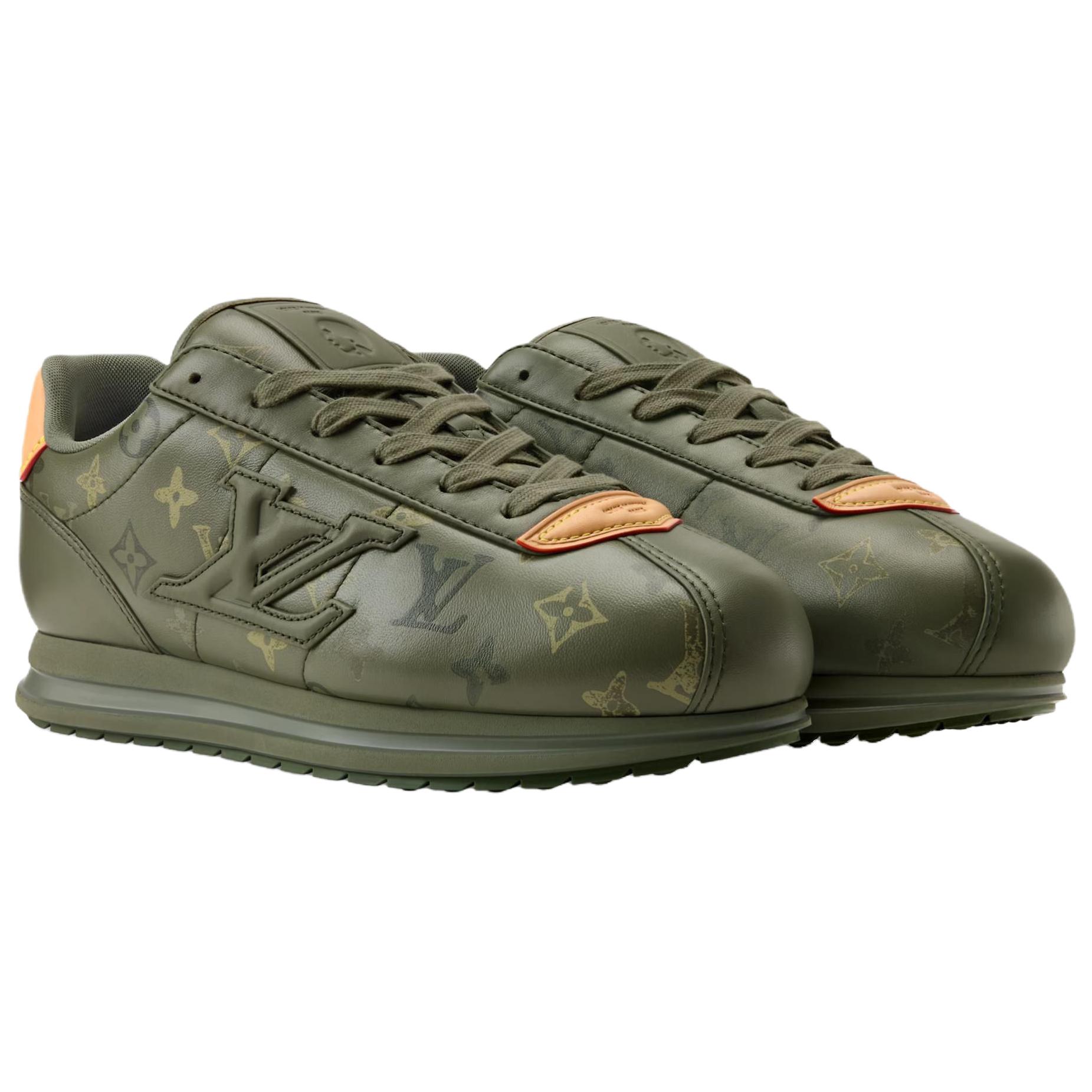 LOUIS VUITTON Nigo Collaboration Buttersoft FW25 низкие повседневные кроссовки мужские green — фото 4