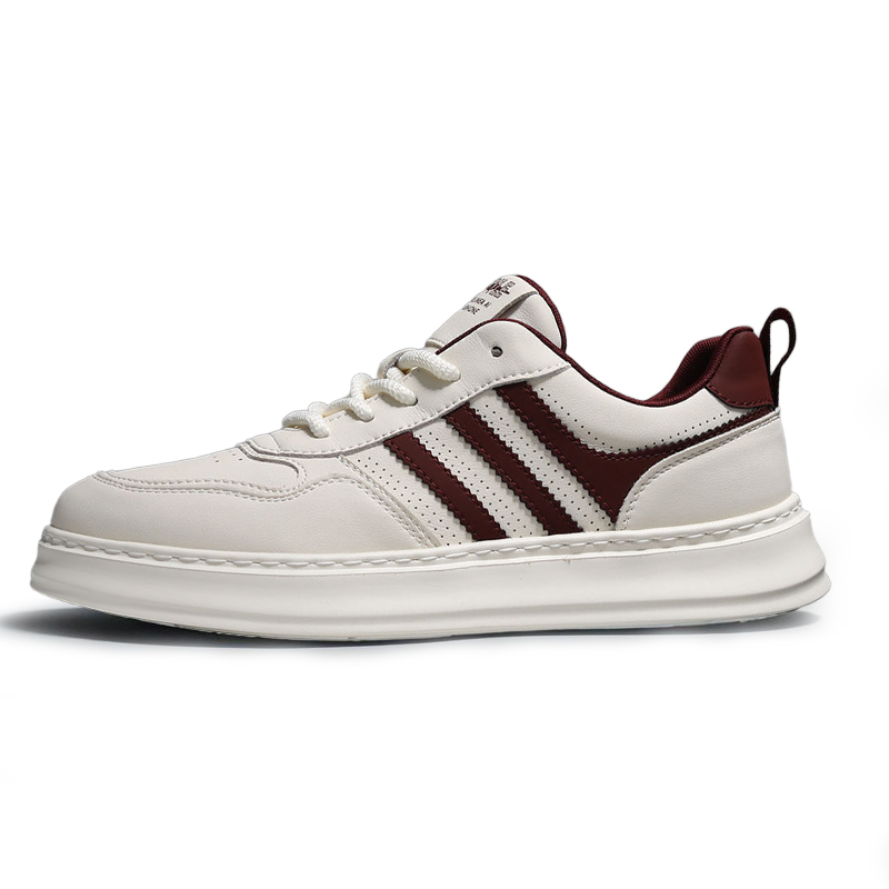 

SENJIALUO Поддерживающие, износостойкие, легкие и дышащие мужские скейтерские кеды низкие White Red, цвет White Red