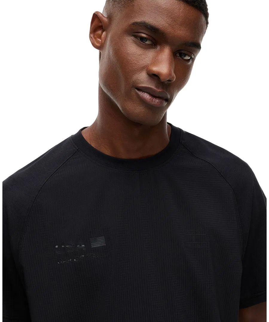 Футболка с круглым вырезом и коротким рукавом Tommy Hilfiger, Black — фото 3