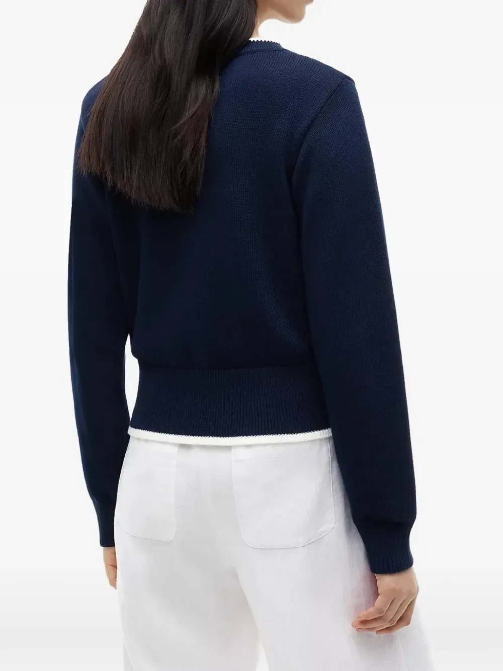 Свитер с вышивкой логотипа и контрастной отделкой Tommy Hilfiger, синий — фото 3