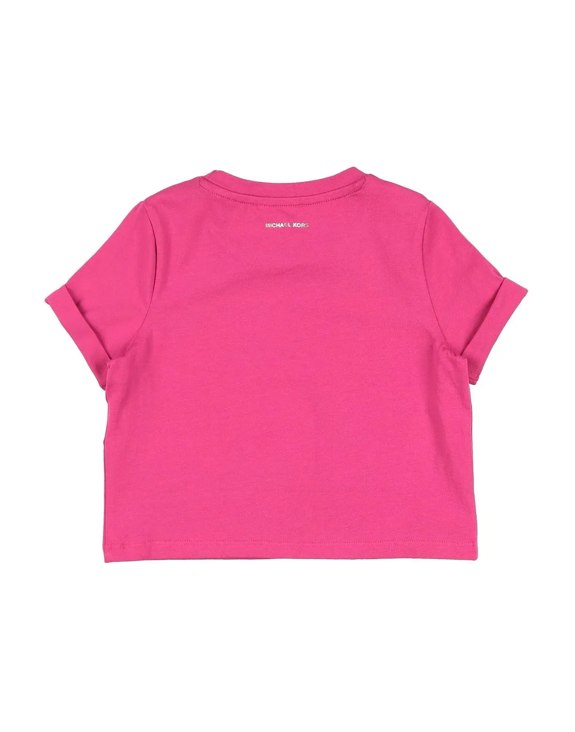 Детская футболка для девочек с аппликацией Michael Kors Kids, фуксия — фото 2