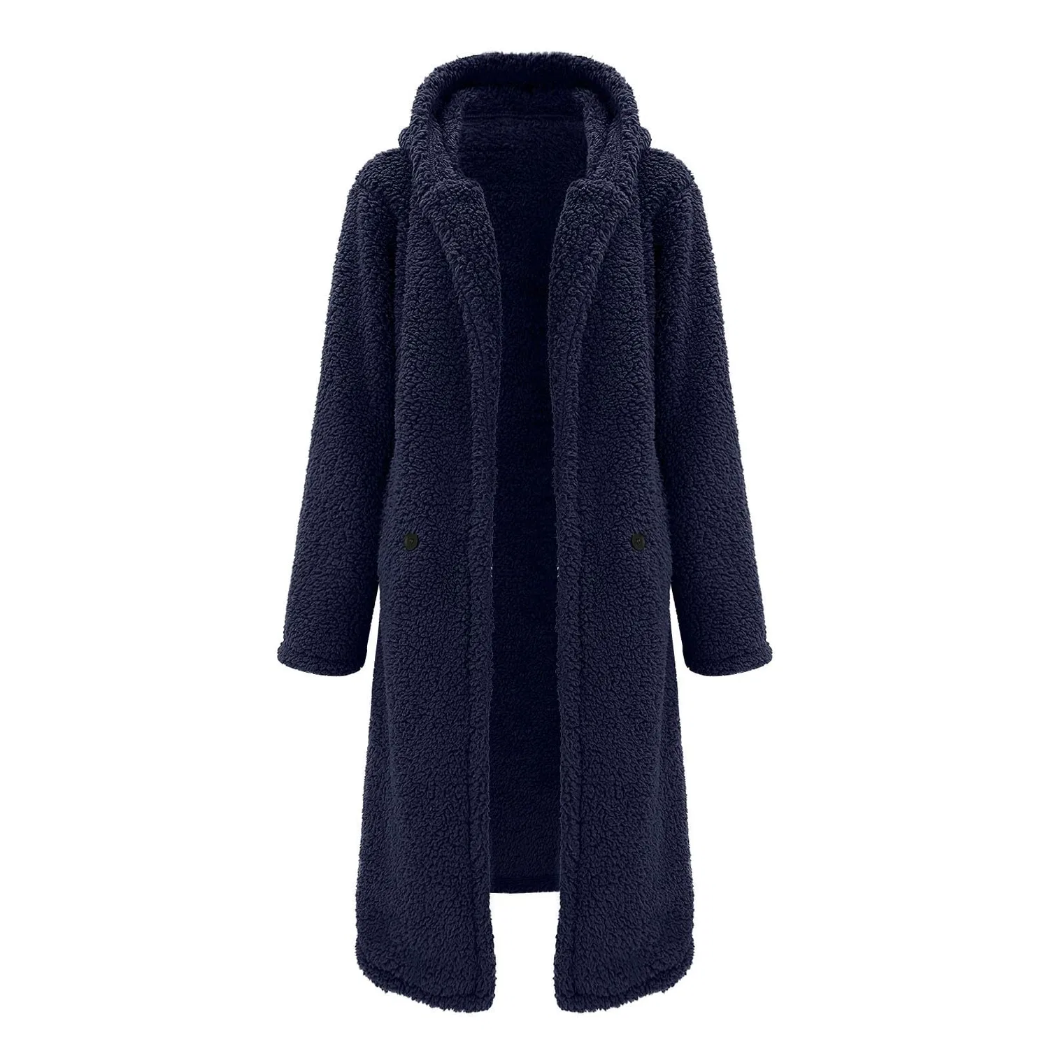 Женское пальто с поясом Elegant Windproof Long Belt Peacoat, blue
