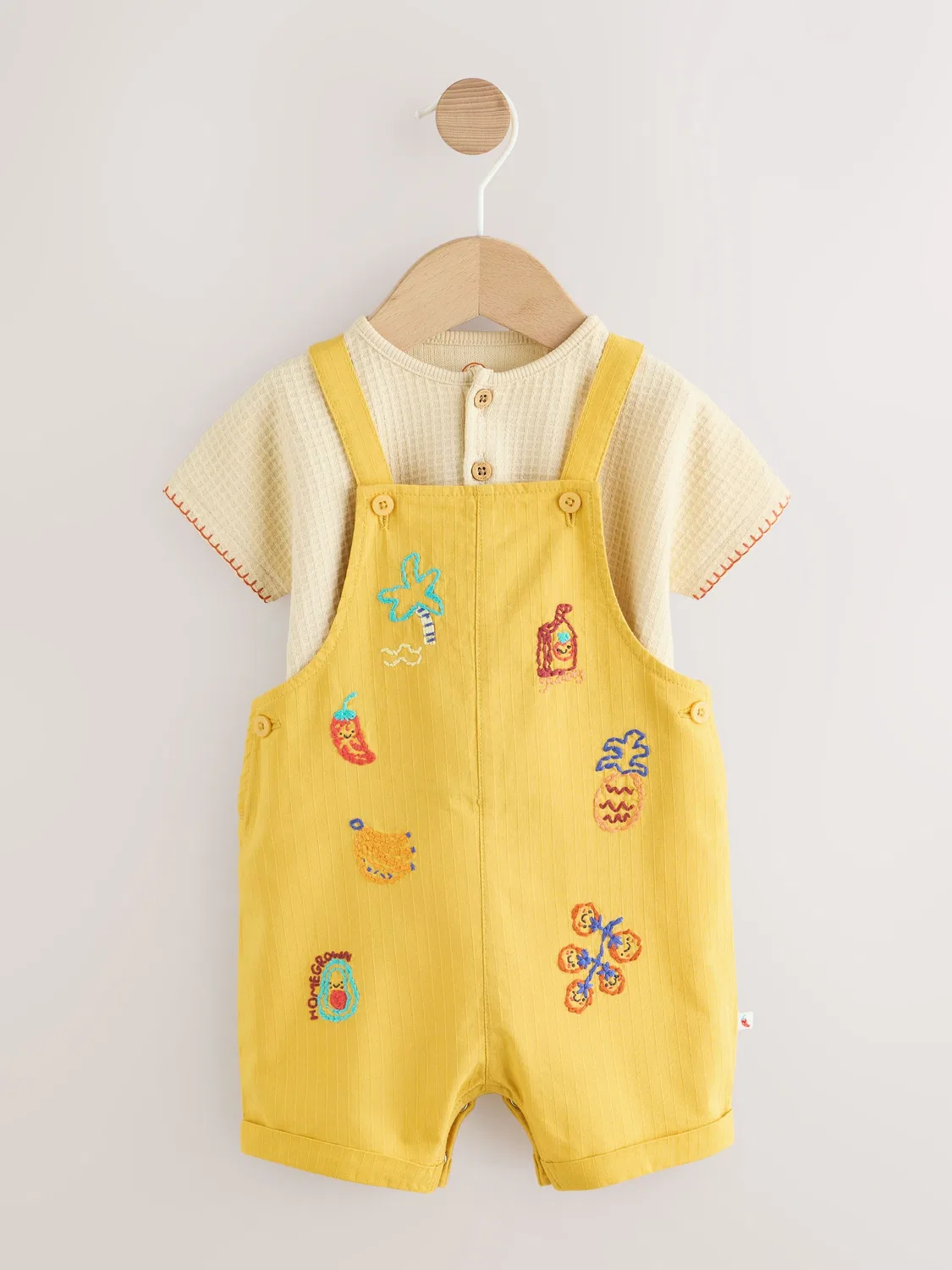 Комбинезон с боди Next Yellow Fruit/Veg Print, желтый