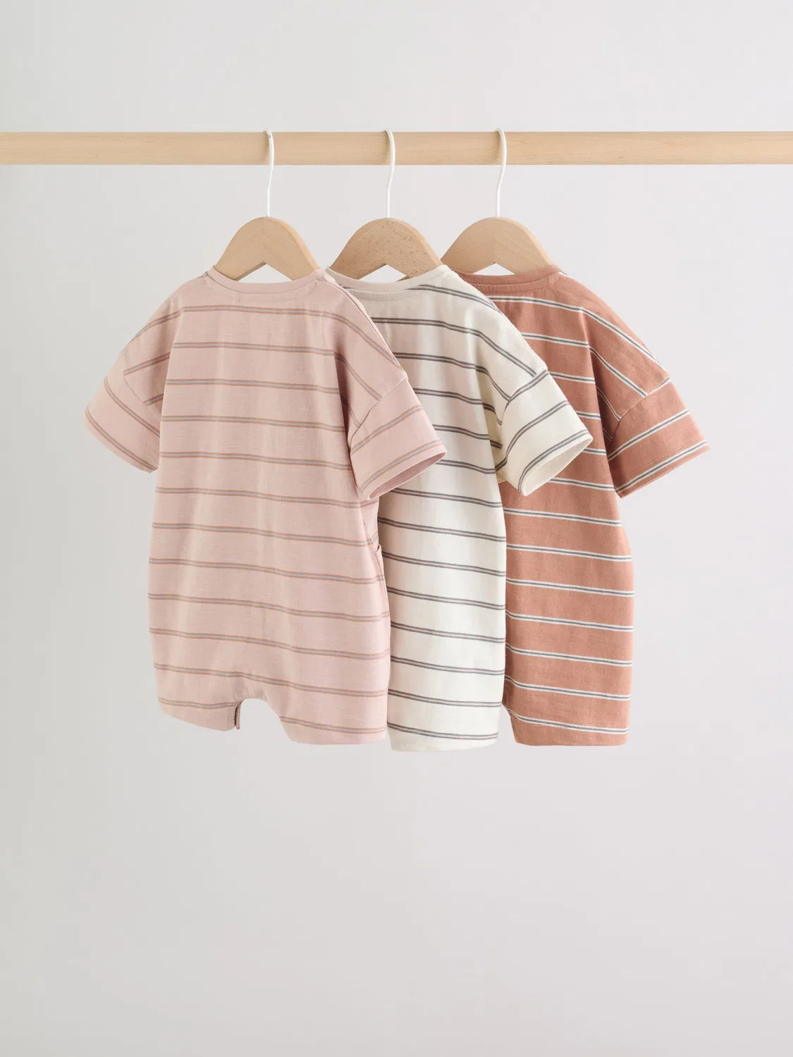 Ромперы 3 шт., Neutral Stripe Next, нейтральная полоска — фото 2