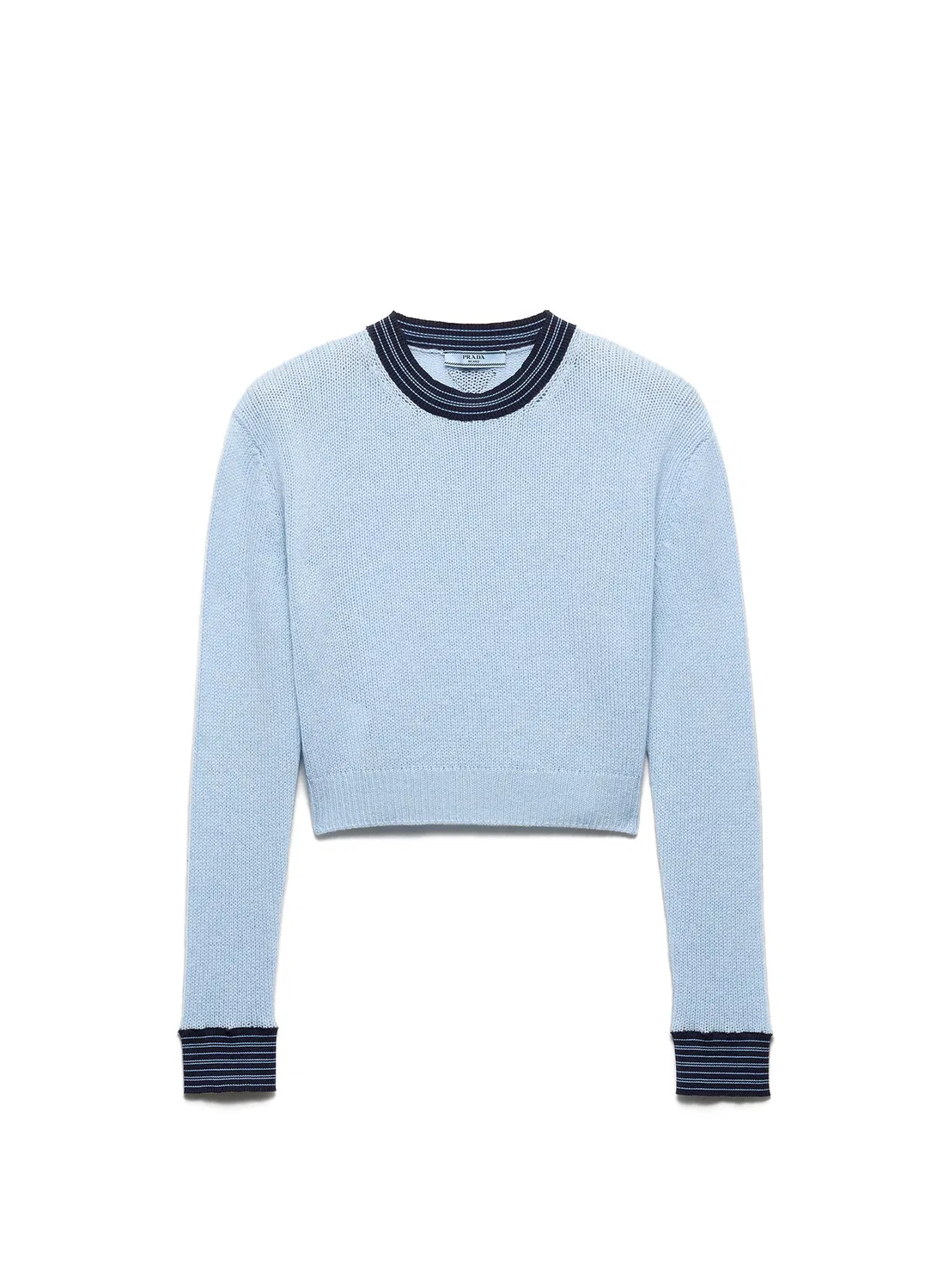 Кашемировый джемпер с круглым вырезом Prada, light blue