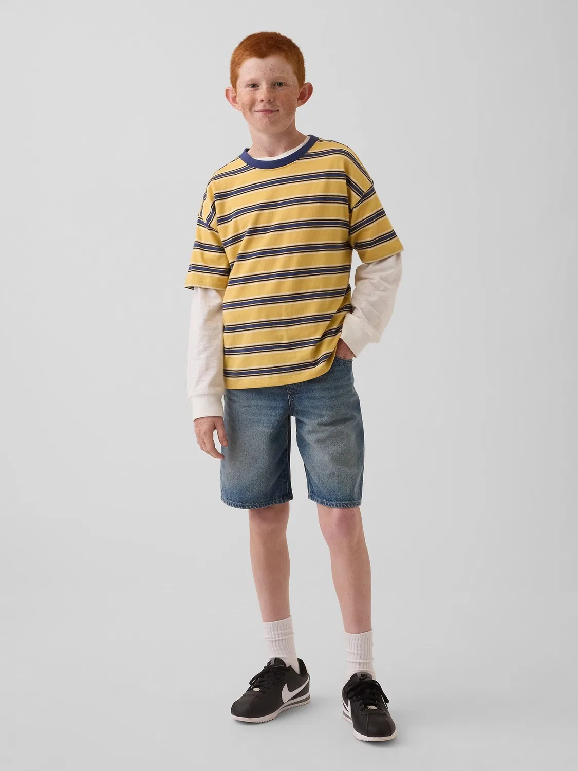 Шорты джинсовые свободные Gap Medium Wash Baggy, Medium Wash — фото 3