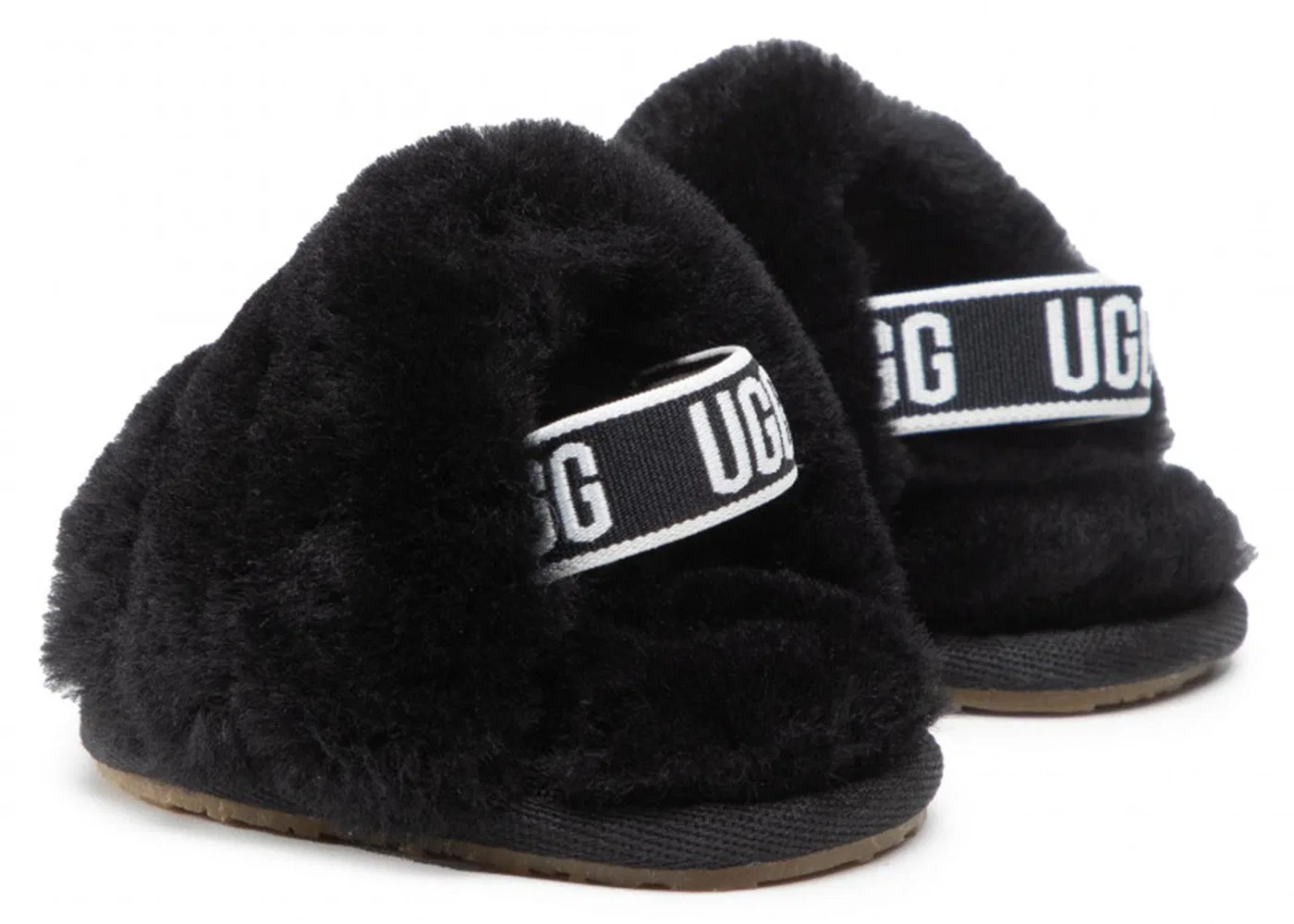 Детские сланцы UGG Fluff Yeah Slide, Black — фото 3