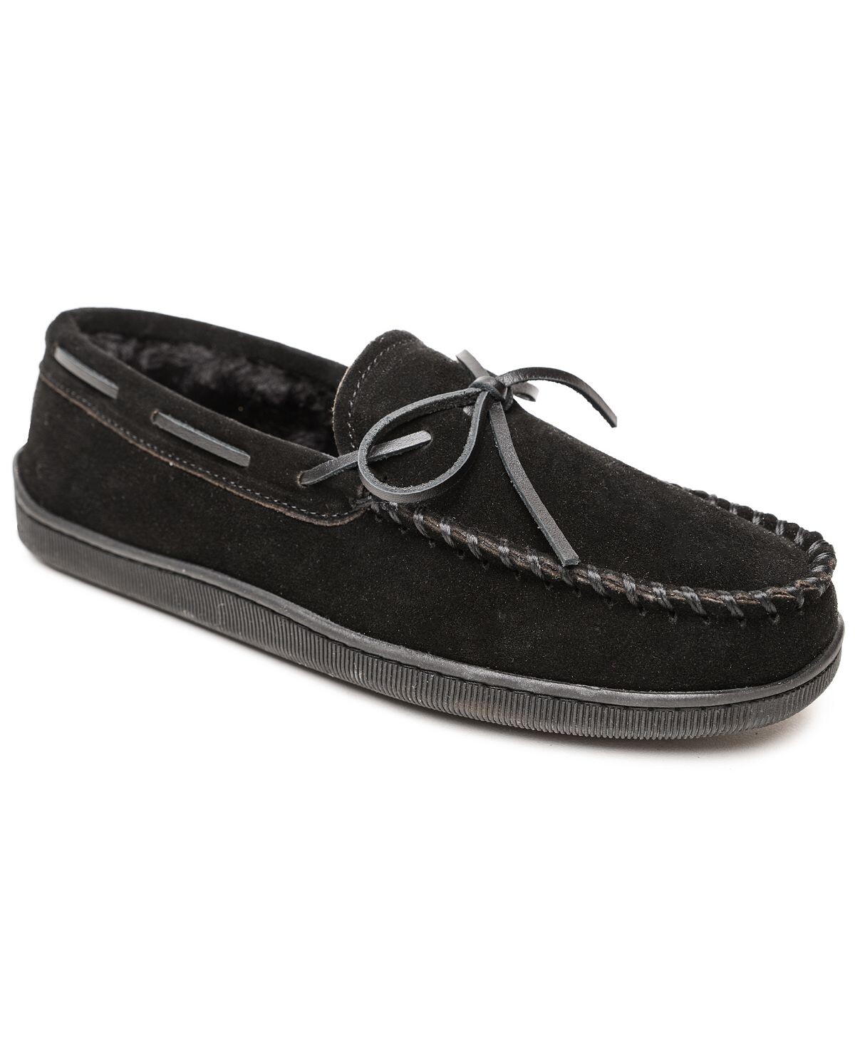 

Мужские тапочки-мокасины на жесткой подошве с ворсовой подкладкой Minnetonka, черный