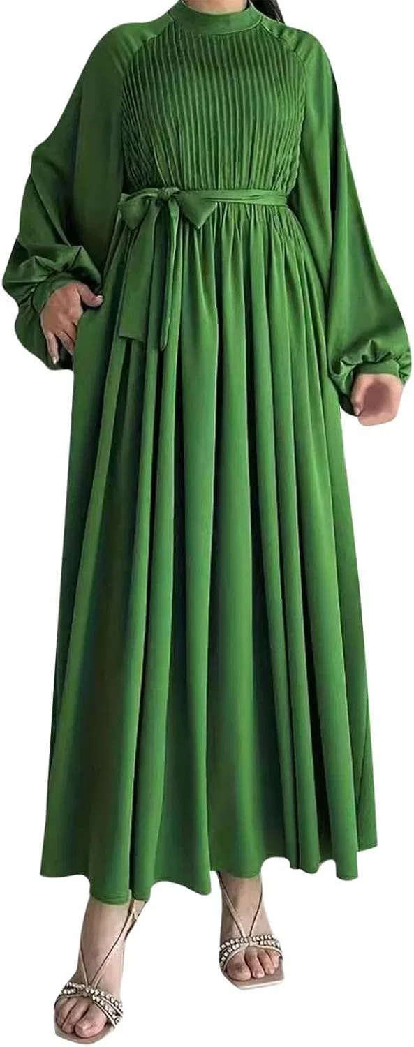 Женское длинное платье-кафтан Muslim Abaya, Green