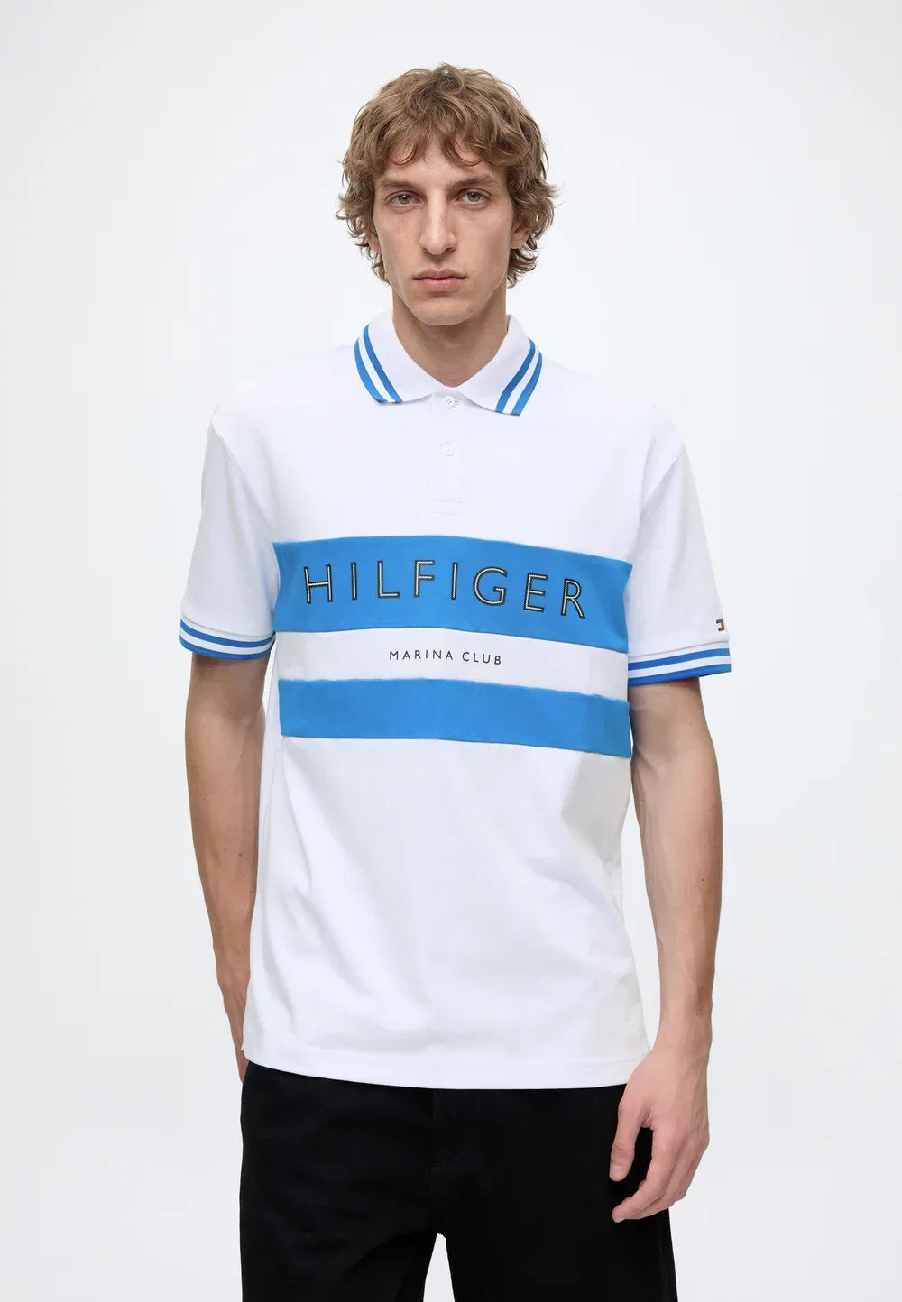 Спортивная рубашка-поло цвета парусины Tommy Hilfiger, White/Liberty Blue