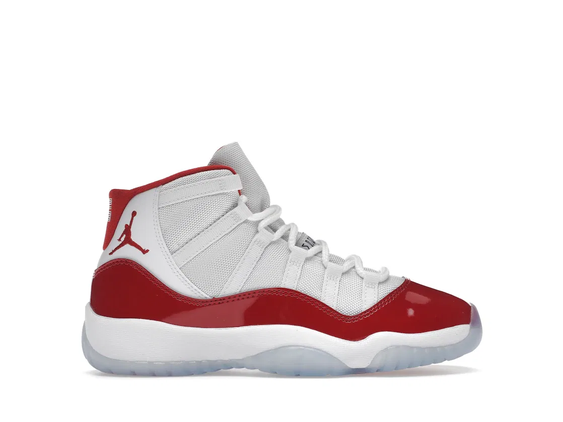 Детские кроссовки Lifestyle с глянцевым кожаным носком Jordan 11 Retro, White/Varsity Red-Black