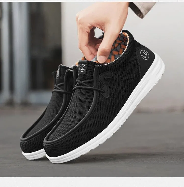 Мокасины мужские Slip-On, дышащие легкие повседневные, Black HoaloX — фото 4