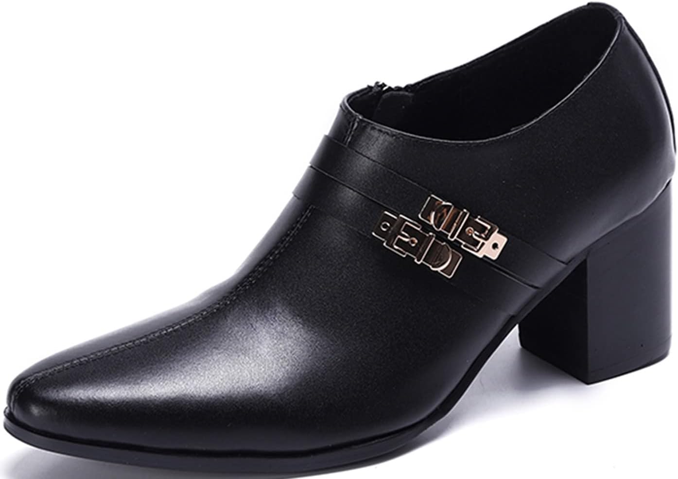 

Мужские классические туфли Santimon из натуральной кожи с пряжкой - лоферы на кубинском каблуке с золотой фурнитурой или переливающейся вставкой, готические панк туфли для сцены и вечеринок