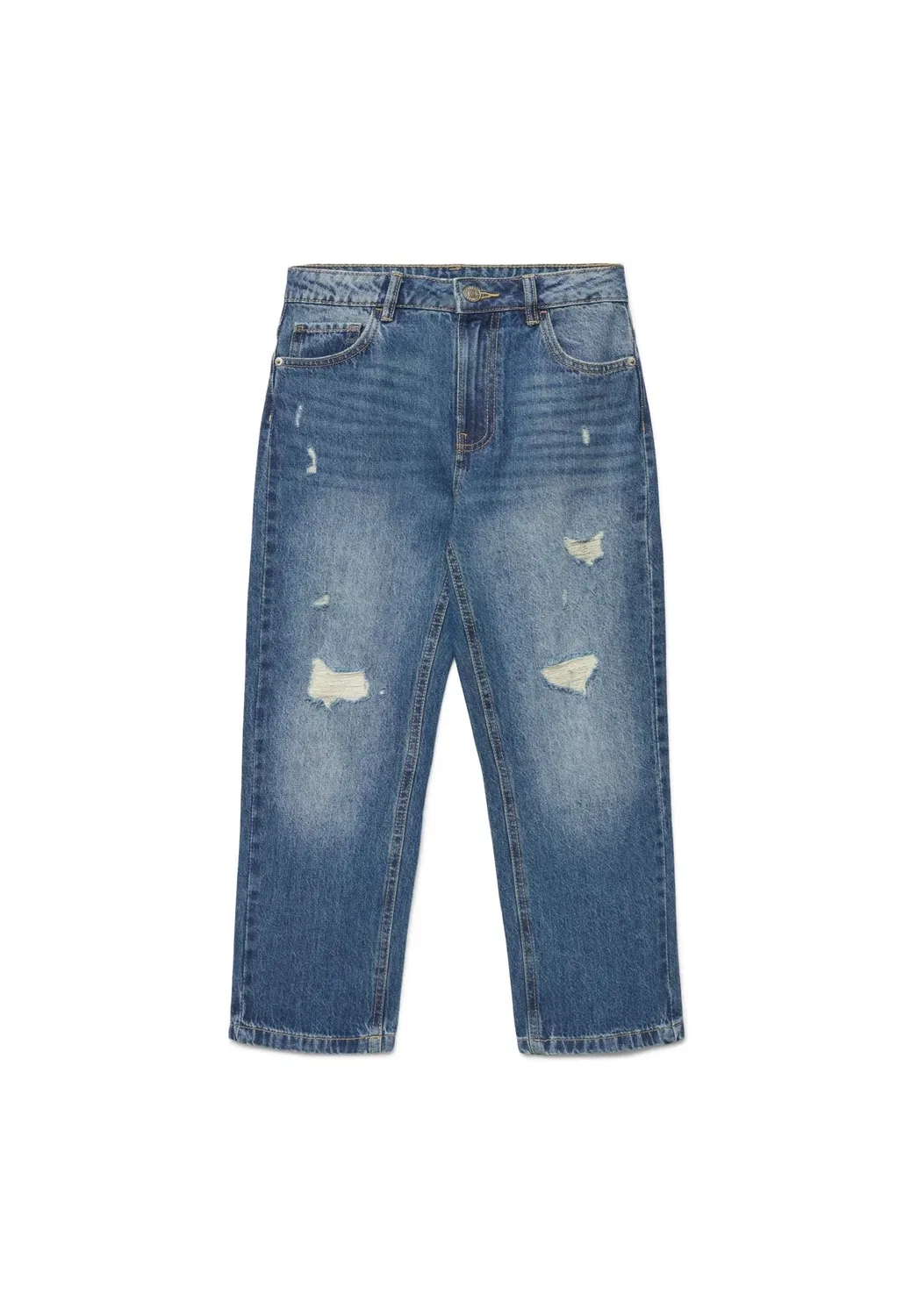 Pantalone Jeans Lungo Con rotture - джинсы свободного кроя Terranova, Blu Denim Medio