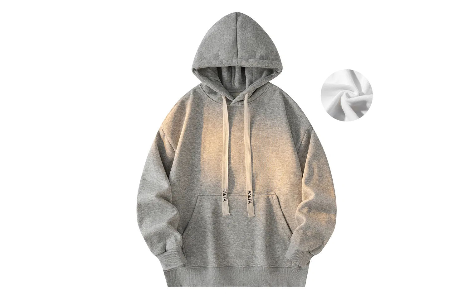 Детский худи с капюшоном из флиса, утепленное, PAEFA, Heather Gray Fleece-Lined
