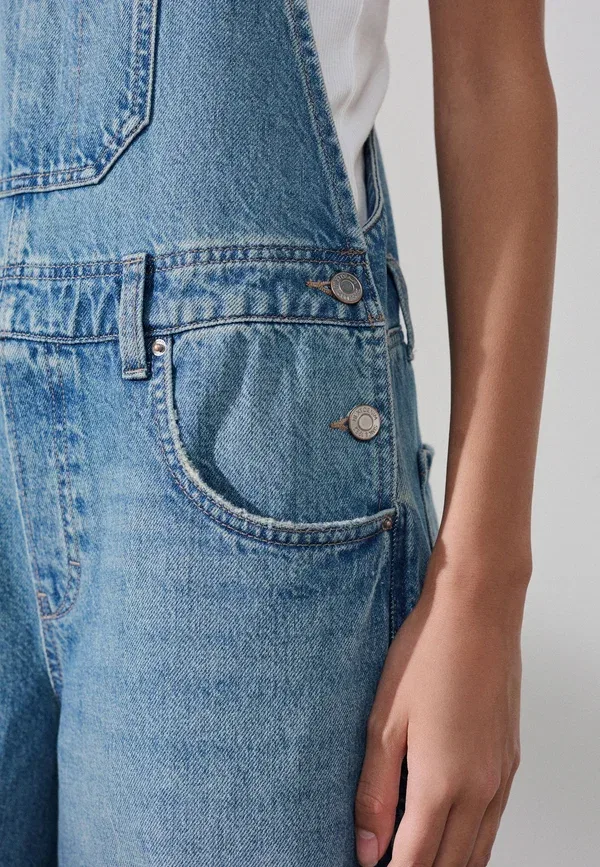 Комбинезон джинсовый Dungarees Next, light blue, светло-голубой — фото 4
