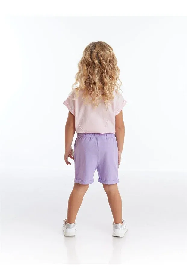 Детские шорты для девочек с принтом Lilac Girls' Shorts Panolino, Lilac — фото 2