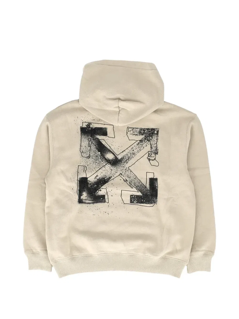 Толстовка с капюшоном со стрелками OFF-WHITE, бежевый — фото 2