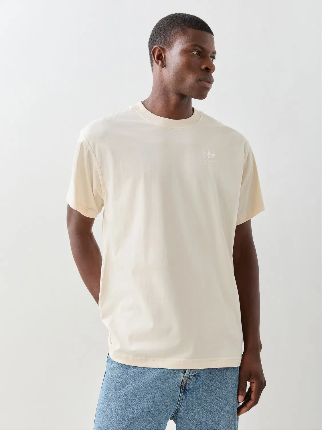 Футболка Oversized Trefoil Essentials, adidas Originals, кремовый