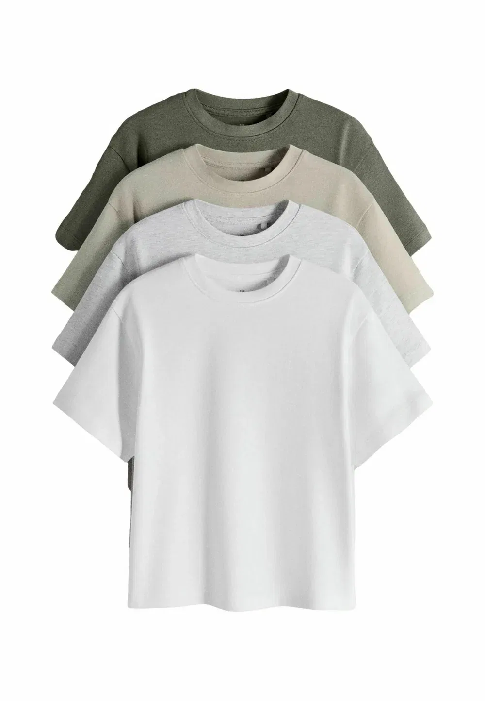 Комплект из 4 базовых футболок The Set, Green Grey